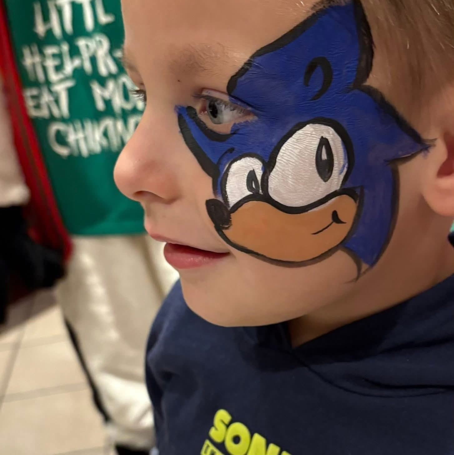 Sonic the Hedgehog face painting